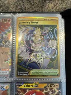 Jamming Tower 243/182 Pokemon Destined Rivals Gold Hyper Rare Holo NM - Image 1