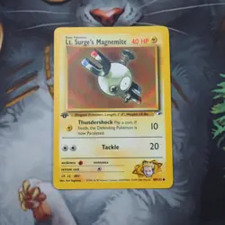Lt. Surge's Magnemite 1st Edition 80/132 Pokemon Gym Heroes Played Single Card - Image 1