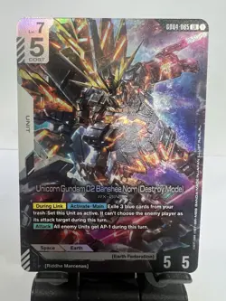 Unicorn Gundam 02 Banshee Norn Destroy Mode GD04-065 LR NM Gundam Card Game - Image 1