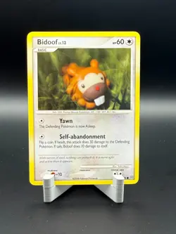 Bidoof 54/100 Stormfront Yuka Morii Clay Common Pokemon Card LP - Image 1