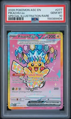 2026 POKEMON ASC EN-ASCENDED HEROES SPECIAL ILLUSTRATION RARE PIKACHU EX PSA 10 - Image 1