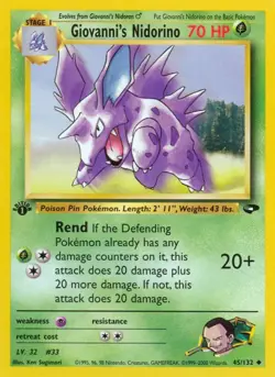 Giovanni's Nidorino 045/132 Gym Challenge LP Unlimited - Image 1