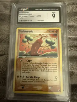 Pokemon Sudowoodo 15/115 Reverse Holo EX Unseen Forces - CGC 9 - Image 1