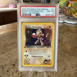 Pokemon Rocket's Hitmonchan Gym Heroes 1st Edition Holo Rare #11 PSA 8 - Image 1
