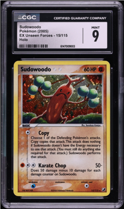 2005 Pokemon EX Unseen Forces Holo Sudowoodo #15 CGC 9 MINT - Image 1