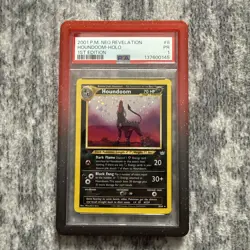 Pokemon 2001 Houndoom 1st Edition #8/64 - Neo Revelation Set PSA 1 - With Guard - Image 1