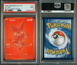 2025 POKEMON BLK EN-BLACK BOLT BLACK WHITE RARE #171 VICTINI PSA 9 - Image 3