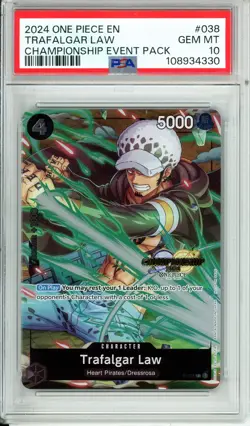 One Piece Graded: Trafalgar Law P-038 Championship Event Pack PSA 10 - Image 1