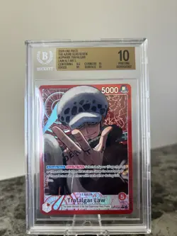 2026 One Piece Azure Sea's Seven Trafalgar Law Leader Alt Art #OP14-001 BGS 10 - Image 1