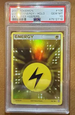 2007 Pokemon EX Power Keepers Lightning Energy Holo 106/108 PSA 10 Gem Mint - Image 1