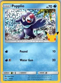 Popplio 23/25 023/025 Promo McDonald's 25th Anniversary Promos NM - Image 1