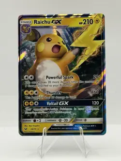 RAICHU GX 29/73 HOLO GX RARE SHINING LEGENDS POKEMON NM - Image 1