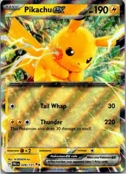 Pikachu ex 028/131 Double Rare Prismatic Evolutions Pokemon Holo Near Mint - Image 1