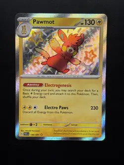 Pokemon Card - Pawmot Paldean Fates 144/091 2024 Shiny Rare Holo NM - Image 1
