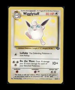Pokemon Wigglytuff 32/64 Jungle Rare Vintage WOTC 1999 Pokemon Card LP - Image 1