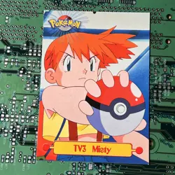 TV3 Misty Topps Pokemon Character Card TV Animation Series 1 Red Logo - Image 1