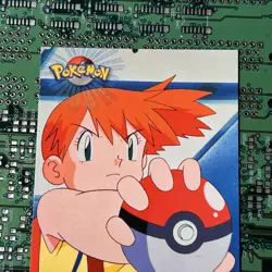 TV3 Misty Topps Pokemon Character Card TV Animation Series 1 Red Logo - Image 2