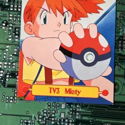 TV3 Misty Topps Pokemon Character Card TV Animation Series 1 Red Logo - Image 3
