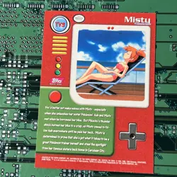 TV3 Misty Topps Pokemon Character Card TV Animation Series 1 Red Logo - Image 4