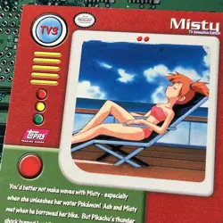 TV3 Misty Topps Pokemon Character Card TV Animation Series 1 Red Logo - Image 5