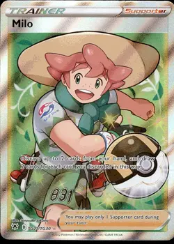 Milo TG27/TG30 Ultra Rare Astral Radiance Trainer Gallery Pokemon Holo NM - Image 1