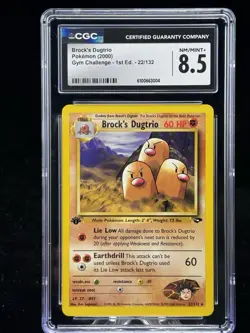 Brock’s Dugtrio #22 1st Edition Gym Challenge 2000 Pokemon CGC 8.5 🪨 - Image 1