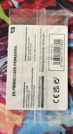 Pokemon TCG Primarina Sealed ‘What’s Your Favorite’ Promo - IN HAND Barnes&Noble - Image 2