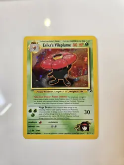 Erika's Vileplume 5/132 Holo Rare FART SWIRL Gym Heroes Pokemon Near Mint - Image 1