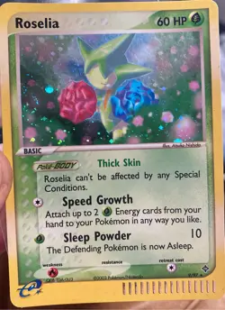 Pokemon TCG Roselia 9/97 EX Dragon Holo e-Reader Card 2003 - Image 1