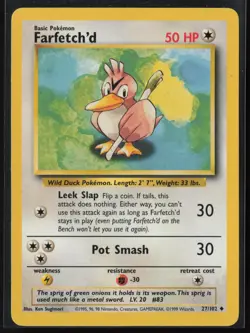 Farfetch'd 27/102 Uncommon Base Set Unlimited Pokemon Near Mint - Image 1