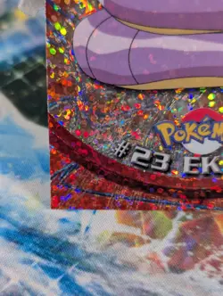 Ekans #23 Chrome Sparkle Topps Pokemon Series 1 LP Condition Factory Marks - Image 5
