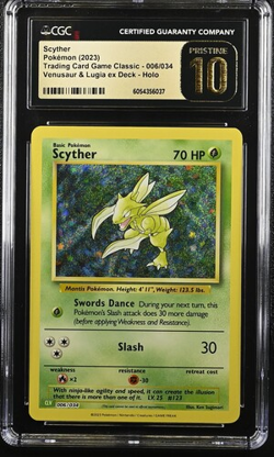 CGC Pristine 10 Scyther 006/034 Classic English Holo Graded Pokemon Card - Image 1