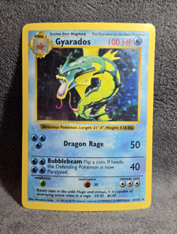 Gyarados Base Set (Shadowless) Unlimited 006/102 Holo Rare DMG/CREASED English - Image 1