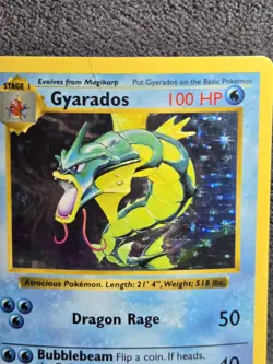 Gyarados Base Set (Shadowless) Unlimited 006/102 Holo Rare DMG/CREASED English - Image 3