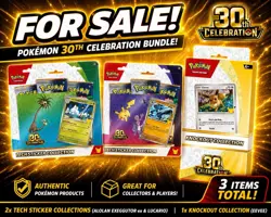 Pokemon TCG 30th Celebration Tech Sticker Collection & Knockout Bundle Pre-Sale! - Image 1
