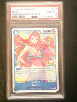 Nami Heroines Battle Pack One Piece Promo Card P-112 PSA 10 - Image 1