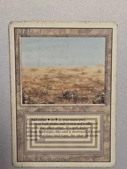 Scrubland MTG Revised Edition Regular Land White/Black English Rare - Image 2