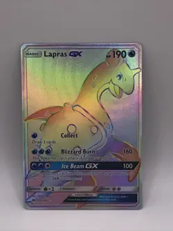 Lapras GX Rainbow Secret Rare Full Art Pokemon Sun & Moon Base Set 151/149 - Image 1