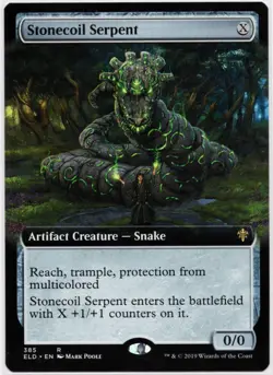 MTG Stonecoil Serpent (Extended Art) # 385 Throne of Eldraine Regular Non Foil - Image 1