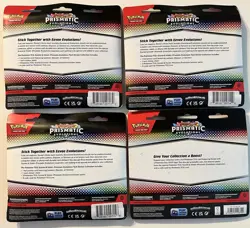 Pokemon Prismatic Evolutions Tech Sticker Collection x3 & 2 Pack Blister Sealed - Image 2