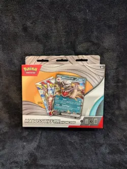 Pokemon TCG: Mabosstiff ex Box showcase w/ 1 foil card and 3 booster packs! New! - Image 1