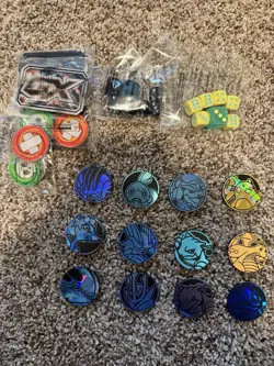 Pokemon TCG Coin Accessory Lot Holo Coins Dice GX Marker Counters Bundle - Image 1