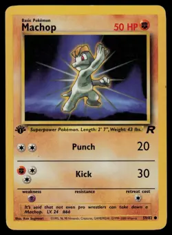 Machop 59/82 Common Team Rocket Pokemon 1st Edition Lightly Played - Image 1
