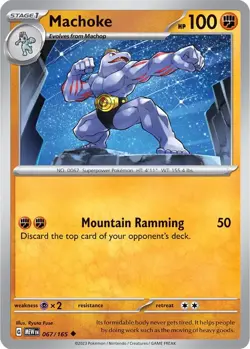 Reverse Holofoil Machoke #067/165 NM Uncommon Pokemon SV: Scarlet & Violet 151 - Image 1