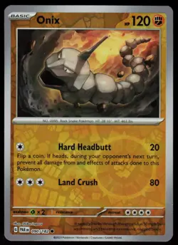 Onix 090/182 Common Paradox Rift Pokemon Reverse Holo Near Mint - Image 1