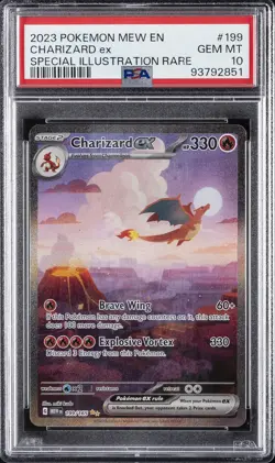 2023 POKEMON MEW EN-151 SPECIAL ILLUSTRATION RARE #199 CHARIZARD EX PSA 10 - Image 1