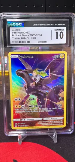 Pokemon CGC 10 Gem Mint Zekrom TG05/TG30 Brilliant Star Ultra Rare Holo - Image 1
