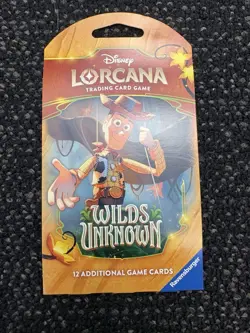 Disney Lorcana Wilds Unknown Sleeved Booster Pack Woody Artwork - NEW SEALED - Image 1