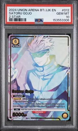 Bandai Union Arena 2024 BT/JJK EN Satoru Gojo #012 2 Star Foil SR PSA 10 - Image 1