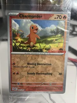 Charmander - 004/165 - Pokemon 151 GameStop Exclusive Holo Rare Card SEALED - Image 1